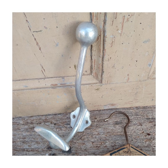 French Art Deco Chrome Coat Hook: Mid Century Industrial Hanger