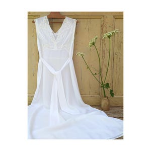 Antique French White Silk Nightdress ~ 1930&#39;s Liquid Satin Silk Nightgown ~ French Antique Lingerie ~ French Silk Camisole Wedding Dress