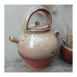 Pretty Antique French Terracotta Water Jug ~ French Earthenware ~ Vintage Ceramic Cruche ~ Gargoulette Pot ~ Vintage Farmhouse Pottery