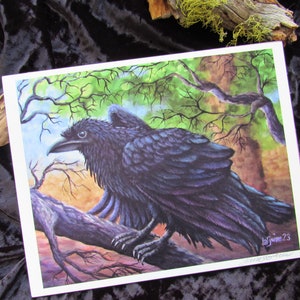 raven, ravens, art, artwork, print, crow, animal art, corvids, halloween, home decor, spooky decor, magic, magical, illustration, spiritual