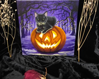 Ghost painting, pumpkin patch, Halloween,  Halloween decor, Halloween art, ghost, spooky,  pumpkins, Gothic, Gothic decor, spooky art
