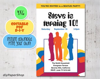 Beatles Invitation Etsy
