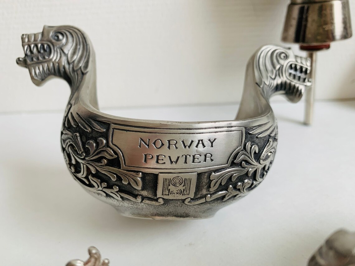 Set of 5. Solid Heavy Norwegian Pewter Salt Cellars Viking Etsy