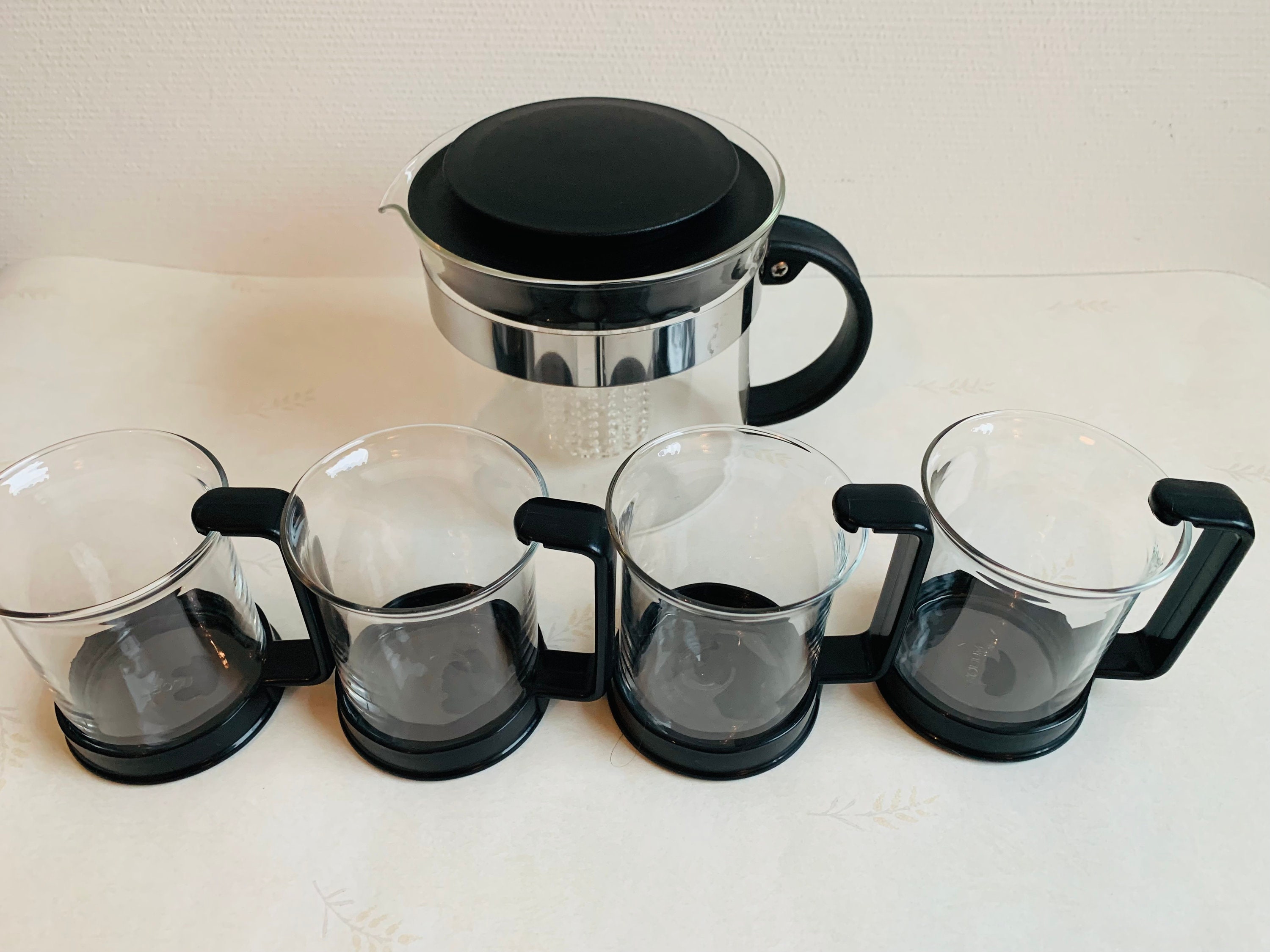 Bodum Bistro Set 5 Pcs, Glass Tea or Coffee Set, Bodum Glasses Plastic