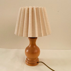 Scandinavian vintage lamp wooden lamp ball shape cotton plisse shade