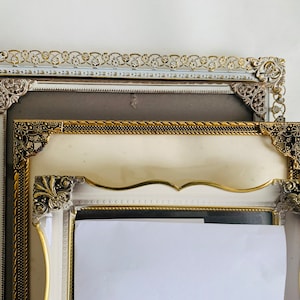 Set of 4 vintage Danish Jyden picture frames Metall Brass Rich Decor