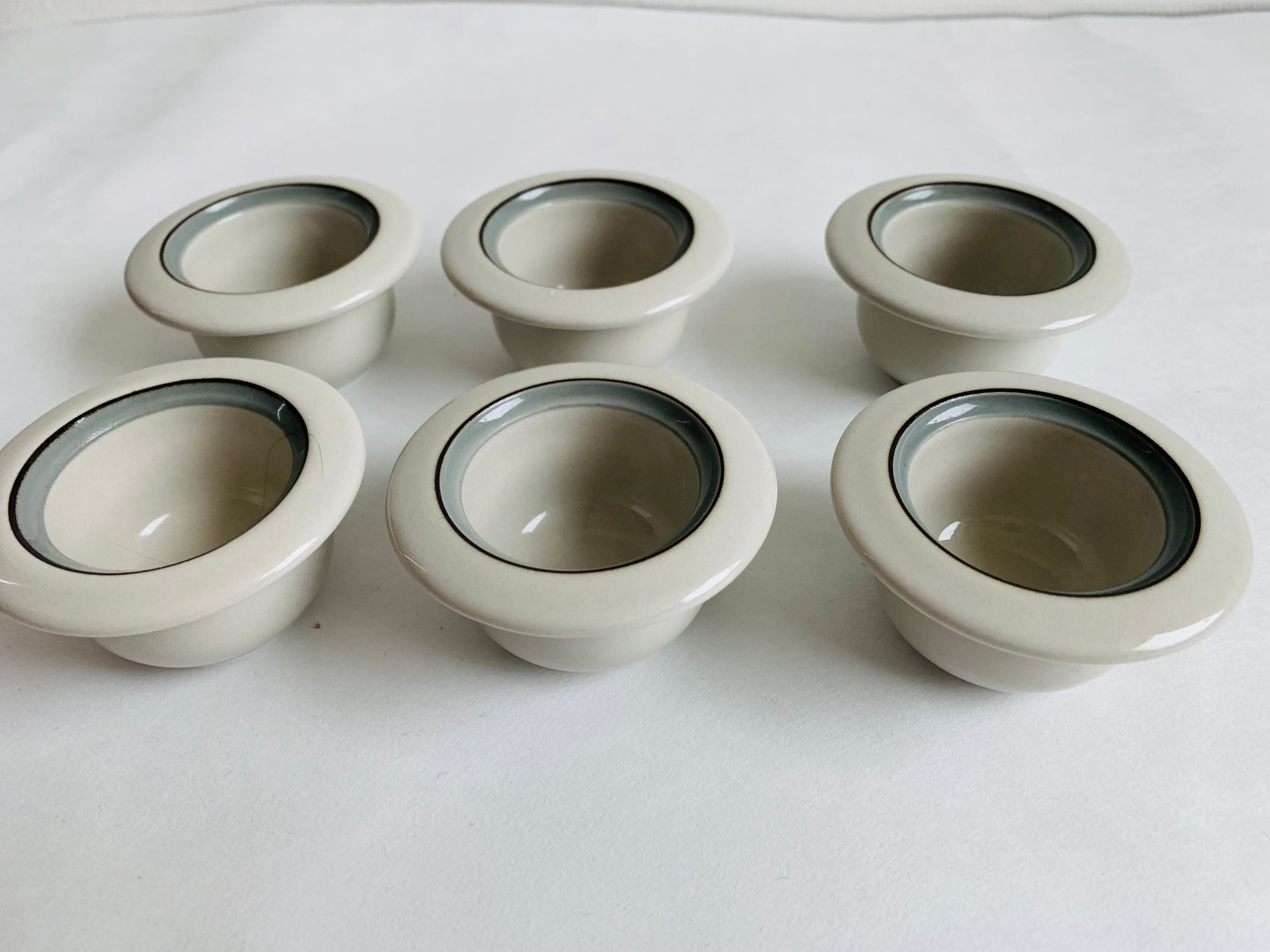 6 Eggcups from Arabia Uhtua Made in Finland Vintage 1970