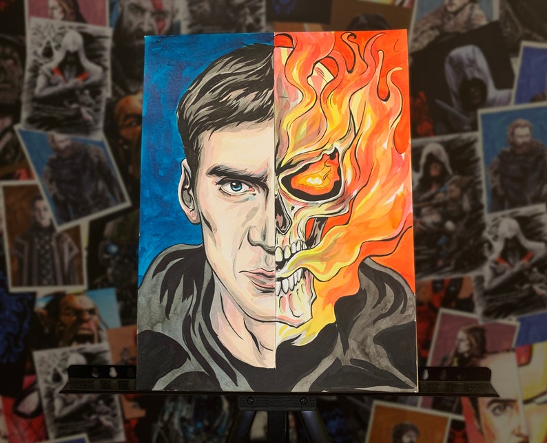 Alter ego superheroes ORIGINALS ARTS Drawing Comics NEW Movie Wall Art decor premium design gift idea Ghost Rider