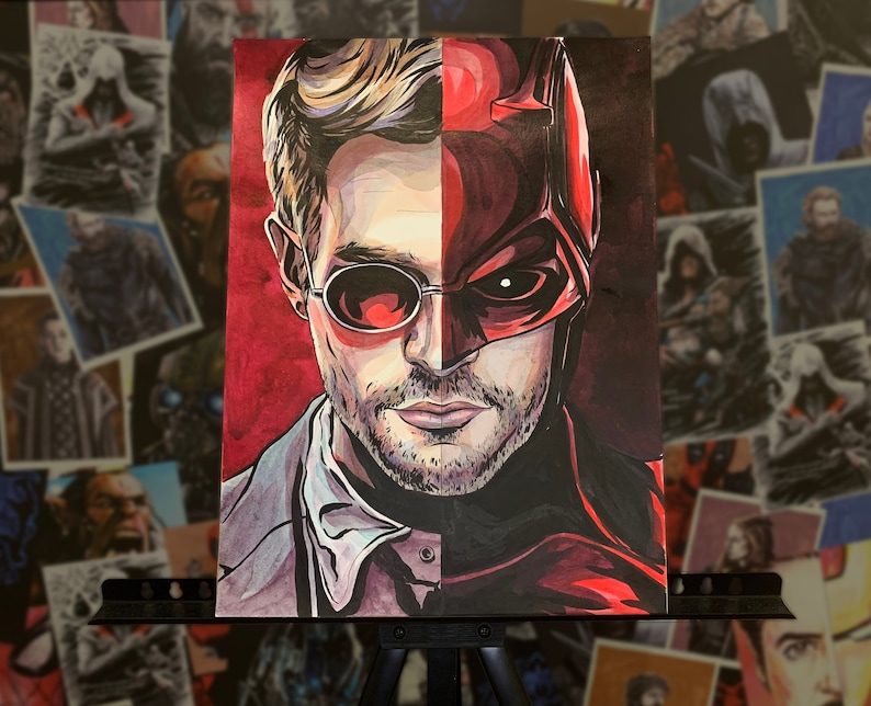 Alter ego superheroes ORIGINALS ARTS Drawing Comics NEW Movie Wall Art decor premium design gift idea Daredevil