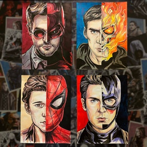 Alter ego superheroes ORIGINALS ARTS Drawing Comics NEW Movie Wall Art decor premium design gift idea image 1