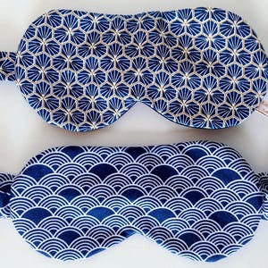 Verduisterend slaapmasker met katten- en klassiek Japans patroon.