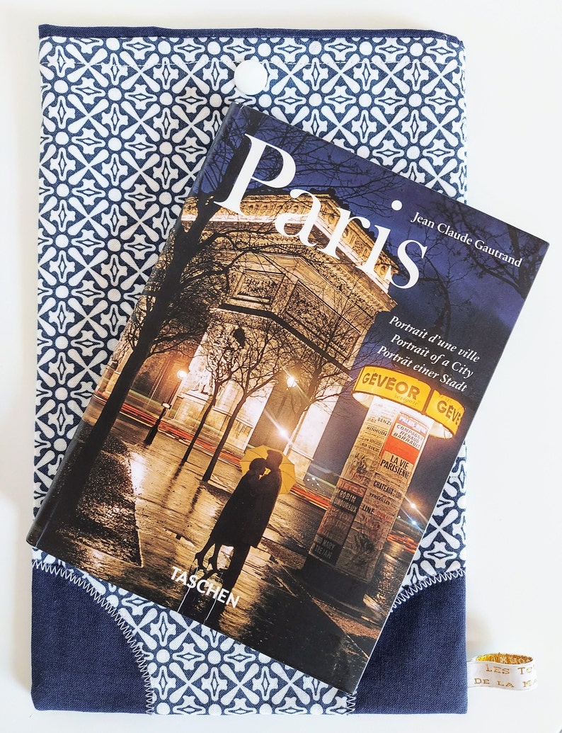 Paperback and Ereader Book Cover, Japanese Seigaiha Pattern, Handmade