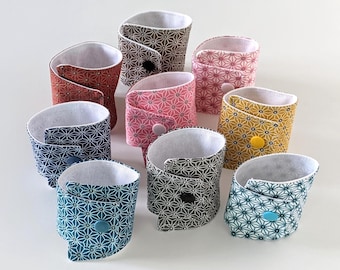 Anneau Porte Serviette de Table en Tissu Motif Japonais 18 Coloris