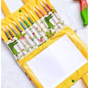Pochette à Dessin Tissu Jungle - Cadeau Personnalisé pour Enfant - Fait main en France