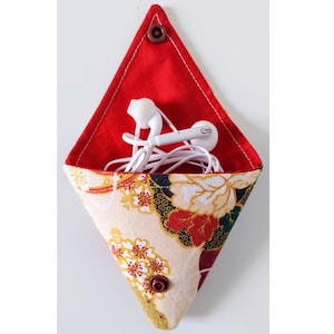 Bolsa de origami japonesa - porta-moedas, porta-fones de ouvido e porta-joias - Feito à mão na França
