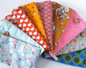 Etui na okulary i telefon komórkowy z tkaniny z japońskim i kwiatowym wzorem