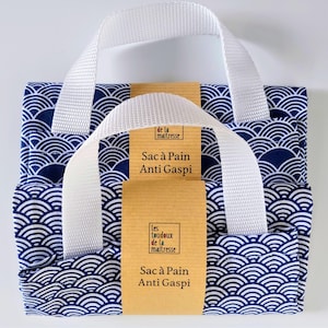 Sac à Pain & Baguette - Coton Japonais Bleu Marine - Fait Main en France