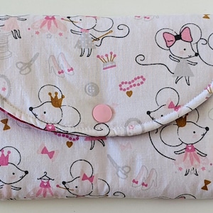 Porta fermaglio con motivo a topo - Regalo personalizzato per bambina - Fatto a mano in Francia