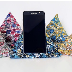 Cojín para teléfono, iPad y lector electrónico - Telas florales, lavanda orgánica opcional