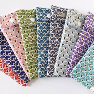 Pochette à Brosse à Dents et Savon Imperméable - Tissu Motif Japonais - Fait Main en France