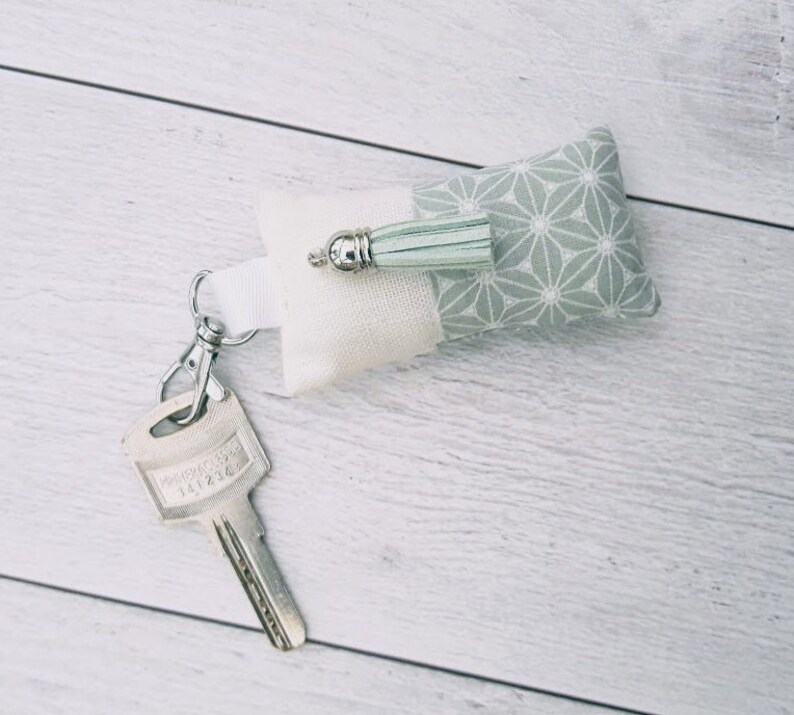 Japanese Fabric Key holder Fuji Green Mint and White Lin Etsy