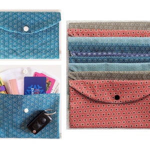 Waterproof Pouch for Makeup, Hairdressing, SHL & Medicines, Asanoha Fabrics 5 Colors, Personalized Handmade Gift in France