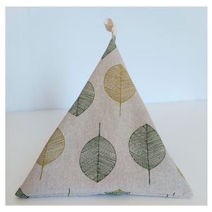 Fabric Door Stop - Botanical Pattern, Stylized Leaf - Handmade in France