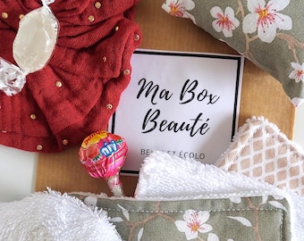 Conjunto de regalo para mujer con estampado de flor de almendro japonesa.