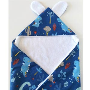 Baby Gift Set with Baby Bath Cape - Little Dinosaur Cotton & Bamboo Sponge Oeko-Tex