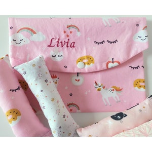 Coussins Sensoriels des Odeurs - Cadeau Bébé Fille Personnalisé - Tissu Licorne