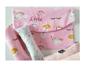 Cojines sensoriales Montessori con 5 aromas, algodón Oeko-Tex, estampado de unicornio