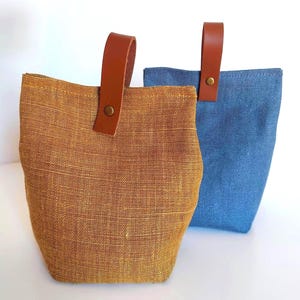 Butoir de Porte Lourd en Lin 10 Coloris avec Boucle en Cuir Véritable