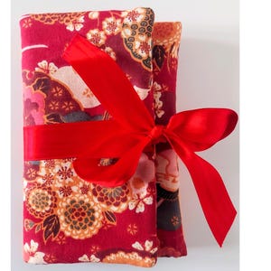 Trousse à Bijoux de Voyage - Tissu Motif Japonais - Fait Main en France
