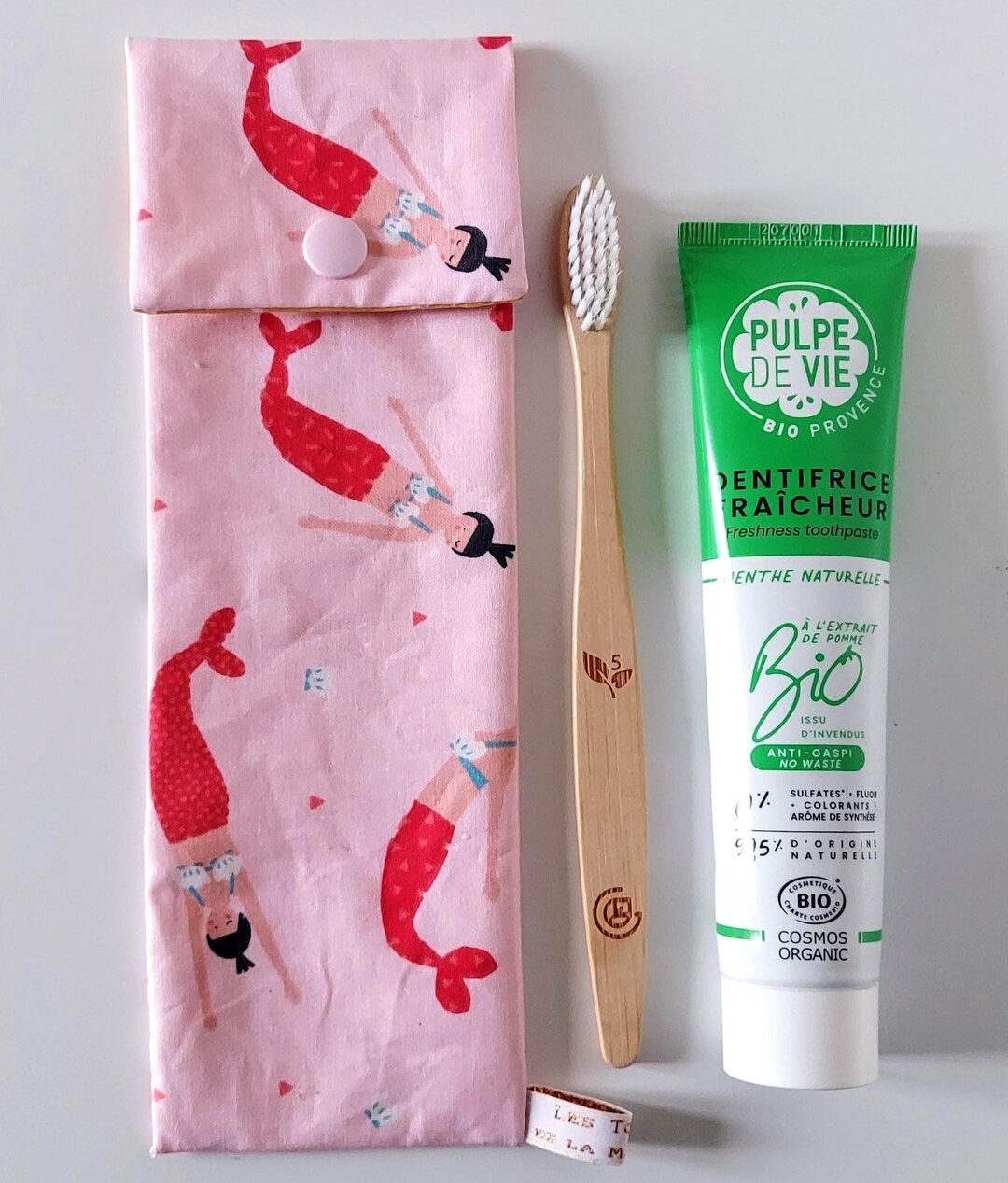 Toothpaste Case Candy Toothbrush & Toothpaste Case in Coated Cotton With Japanese Mermaid ...