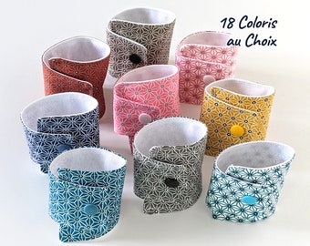 Lot Ronds de Serviette Personnalisés pour Table de Fêtes, Tissu Japonais Asanoha en 18 Coloris, Cadeau Fait Main en France