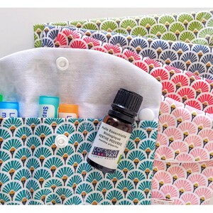 Trousse de Rangement pour Huiles Essentielles & Homéopathie - Tissu Imperméable Japonais