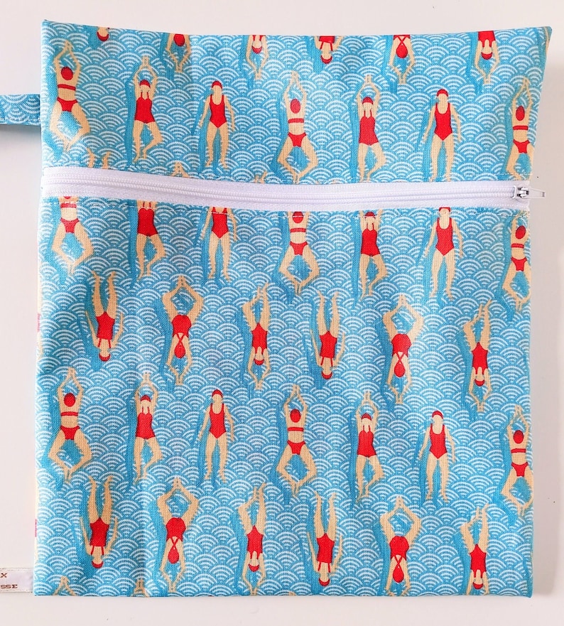 Pochette Imperméable à Maillot de Bain, Motif Nageuses, Idéale pour la Piscine, Cadeau Fait Main en France image 8