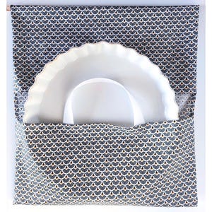 Torba na ciasto Sensu Japanese Pattern w kolorze niebieskim/szarym/czerwonym - wodoodporna tkanina powlekana - ręcznie robiona we Francji