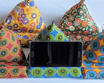 Pouf Phone, Tablet & E-reader Stand in Wax and Japanese Fabric