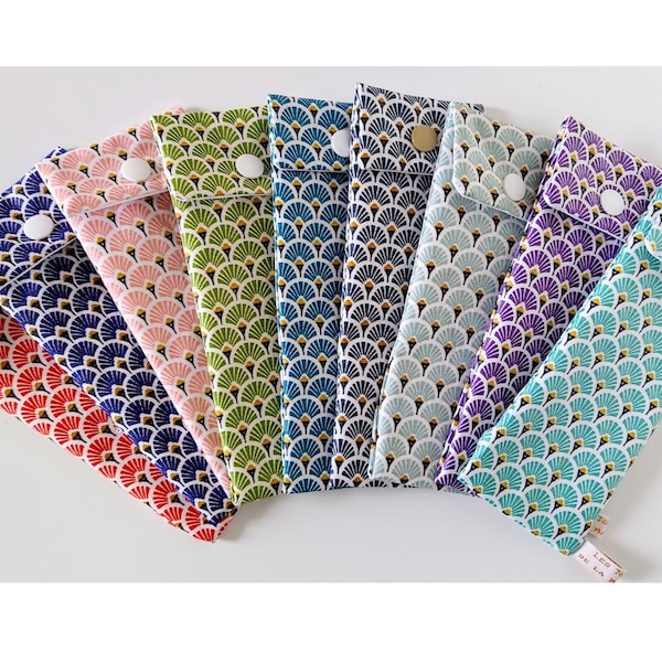 Waterproof Electronic Cigarette Case, Custom Made, Japanese Fan Fabric, Handmade in France Personalized