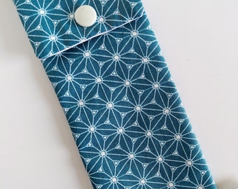 Waterproof Electronic Cigarette Case With Japanese Fuji Pattern in Petrol  Blue & Mustard
