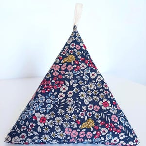 Floral Fabric Doorstop - Pyramid or Berlingot Shape - Handmade in France