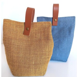 Cale Porte Tissu de Lin et Boucle Cuir Véritable - 10 Coloris - Fait Main en France