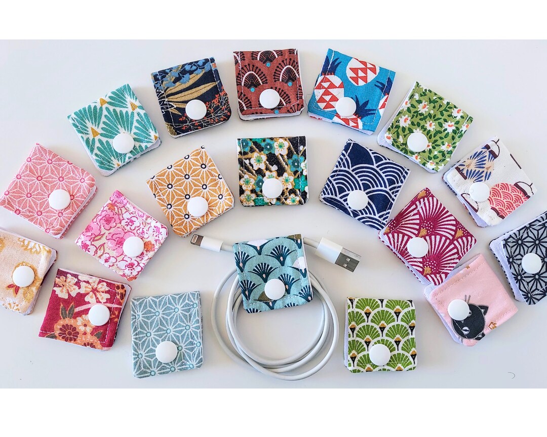 Set of Charger Cord/headphone Cable Ties, Optional Waterproof Pouch