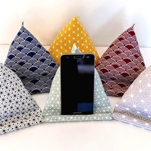 Mobile Phone & Tablet Holder - Japanese Fabric - Handmade in France