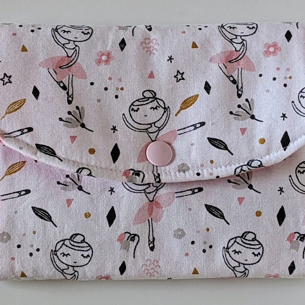 Pochette à Barrettes & Chouchous, Tissu Petite Danseuse, Fait Main en France Personnalisé