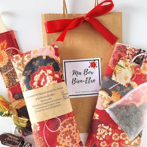 Box Cadeau Bien-être– 3 Tissus Japonais Fleuris – Fait Main en France
