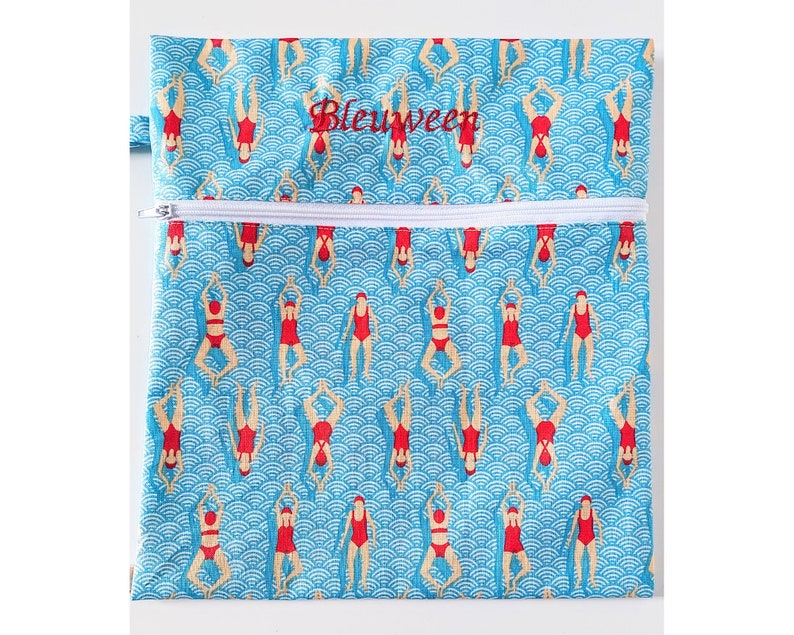 Pochette Imperméable à Maillot de Bain, Motif Nageuses, Idéale pour la Piscine, Cadeau Fait Main en France image 1