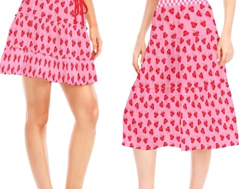 Mickey Cherries Skirts | disney world disneyland women preteen teen coquette cottagecore retro swing mini maxi tiered boho dapper outfit