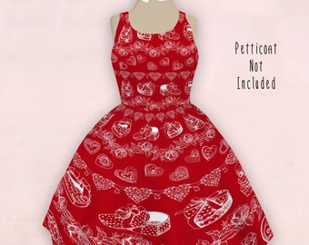 Valentine Treats Lineart Dress XS-3XL |  lolita larme otome harajuku valentine sweets cookies candies jsk dress outfit girl